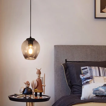 

Nordic LED Glass Pendant Lights Home Decorative Pendant Lamps Living Room Hanglamp Indoor Hanging Lighting Dining Room Light E27