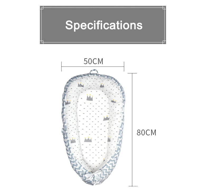 Детские Гнездо принт хлопок бионические приманки для рыбной ловли кровать, пригодная для стирки портативная детская кроватка
