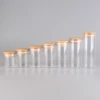 6pcs/lot 50ml 60ml 80ml 90ml 100ml 120ml 150ml Glass Candy Bottles With Bamboo Caps Pill Container Empty Bottles For Art Crafts 5