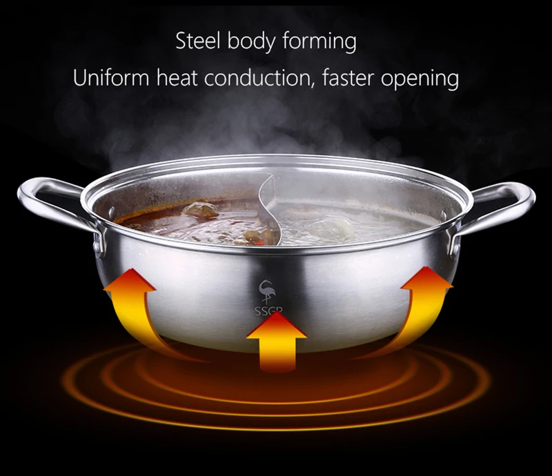 304不锈钢火锅锅具鸳鸯火锅带盖涮锅加厚家用清汤锅商用电磁炉盆_B6_17