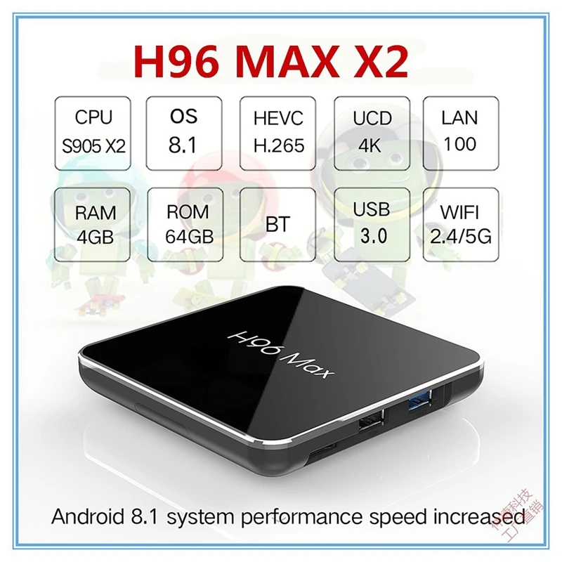 Abkt-android 8,1 Amlogic S905X2 Smart Tv Box Lpddr4 2,4 Ghz и 5Ghz Wifi Bluetooth 4K 3D ТВ-приставка с вилкой для Google Eu