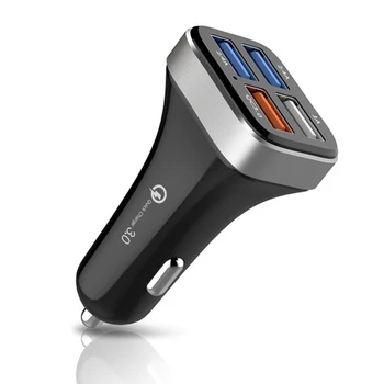 

QC3.0 Car Charger 4 USB 2.4A Adapter Quick Charge Cigarette Lighter For Iphone Samsung Android Mobile Phone Automobile Universal
