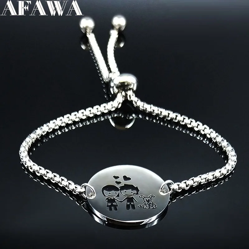 Парный браслет из нержавеющей стали для мальчиков и девочек, женский серебряный браслет-цепочка, ювелирные изделия, pulsera acero inoxidable mujer B18605