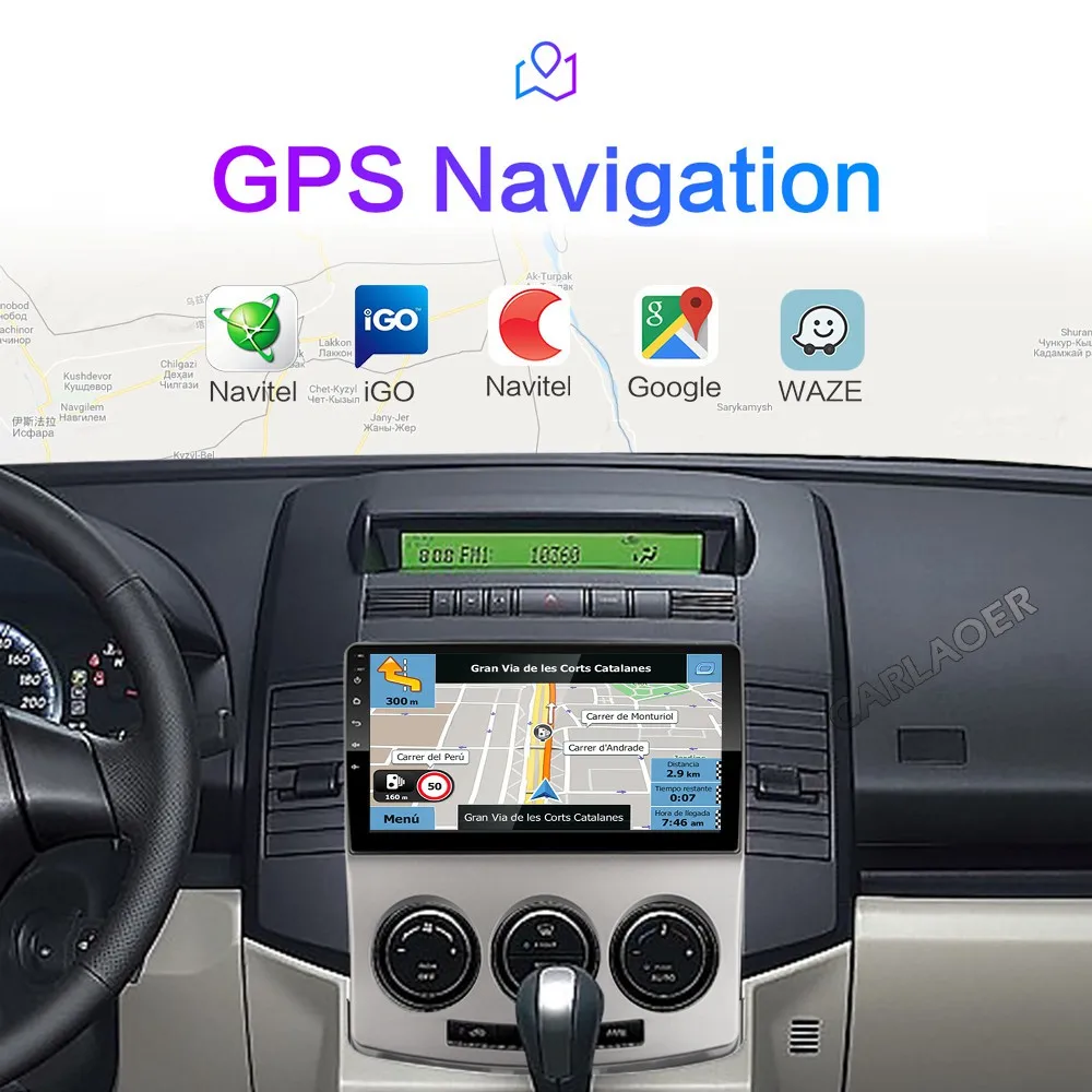 2 Din Автомобильный мультимедийный плеер для Android для Mazda 5 2005 2006 2007 2008 2009 2010 9 дюймов Оперативная память 2 Гб оперативной памяти, 32G 2Din Радио Аудио gps Navi WI-FI