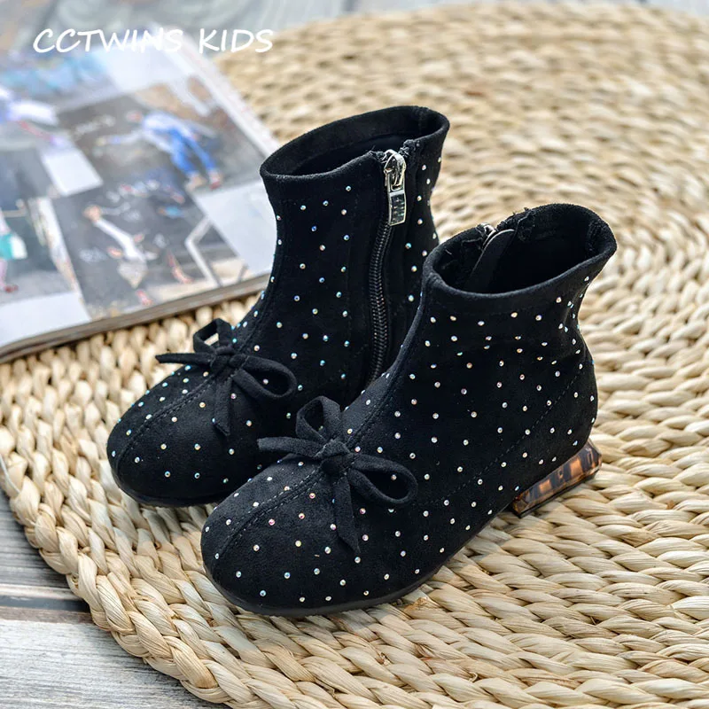 CCTWINS/детская обувь; коллекция года; сезон осень; модная замшевая обувь для малышей; Модные ботильоны для девочек; детская обувь с бабочками; FB1666