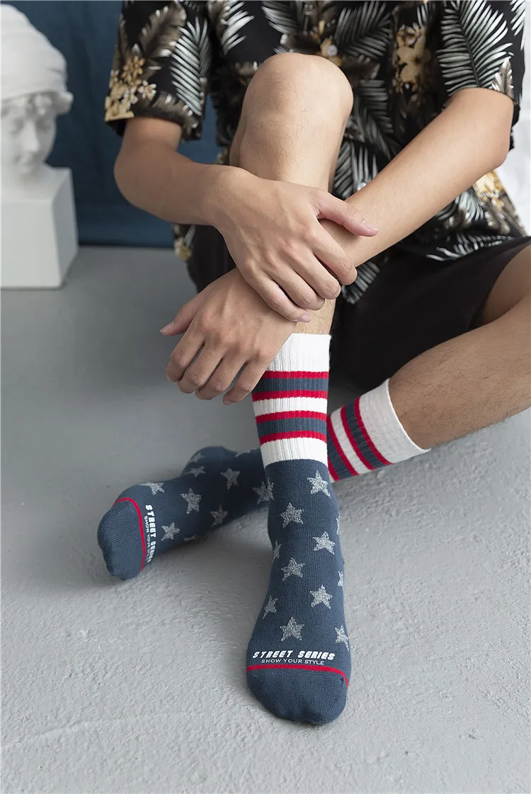 Уличная мода унисекс, счастливые мужские носки, 100 хлопок, Харадзюку, цветные кавайные мужские носки, 1 пара, размер 35-43