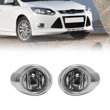 

Chrome Cover Car Fog Lamp Day Time Running Light DRL For Ford Focus 3 2012 2013 2014 Focus With Switch Wires