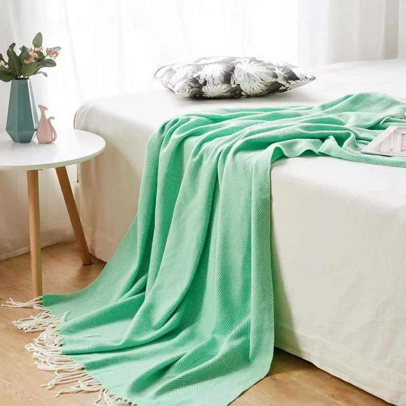 Геометрическое вязаное шерстяное одеяло для кровати с кисточкой Manta Cobertor массивное вязаное одеяло s диван плед Рождественское украшение для дома