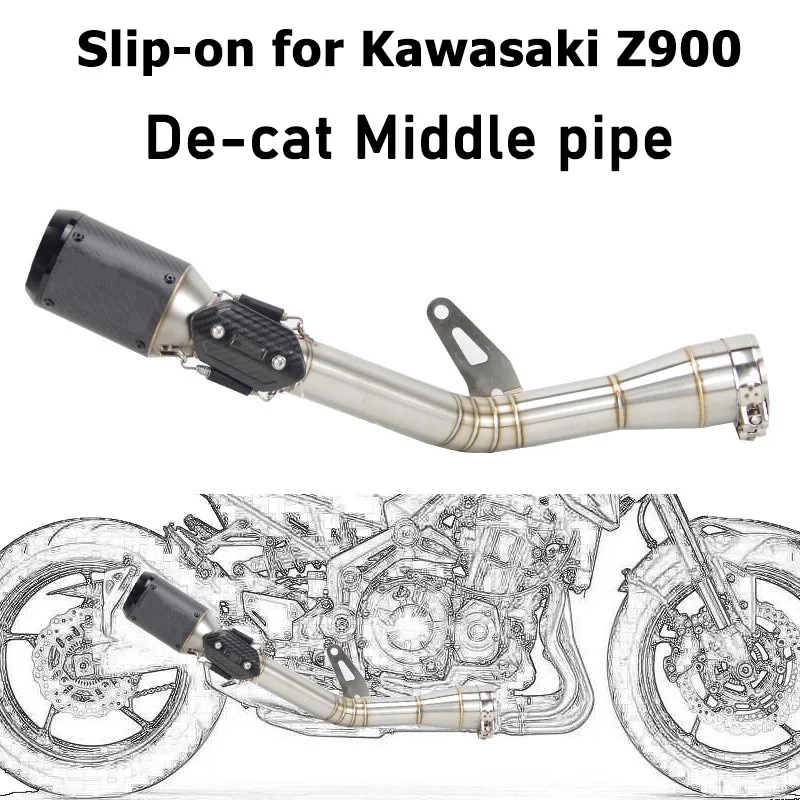 Motorcycle Full Exhaust Middle Pipe Connection Link Pipe Round 51mm
