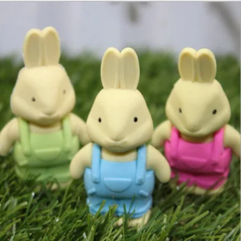 

20 pcs Cute rabbit eraser wearing a bib cartoon learning stationery wholesale kawaii eraser