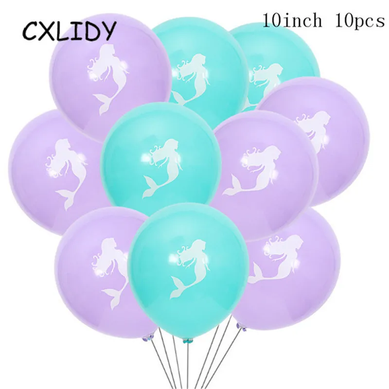 blue purple Вечерние столовые приборы в форме русалки для дня рождения скатерть с русалкой вечерние воздушные шары в форме хвоста русалки - Цвет: blue purple