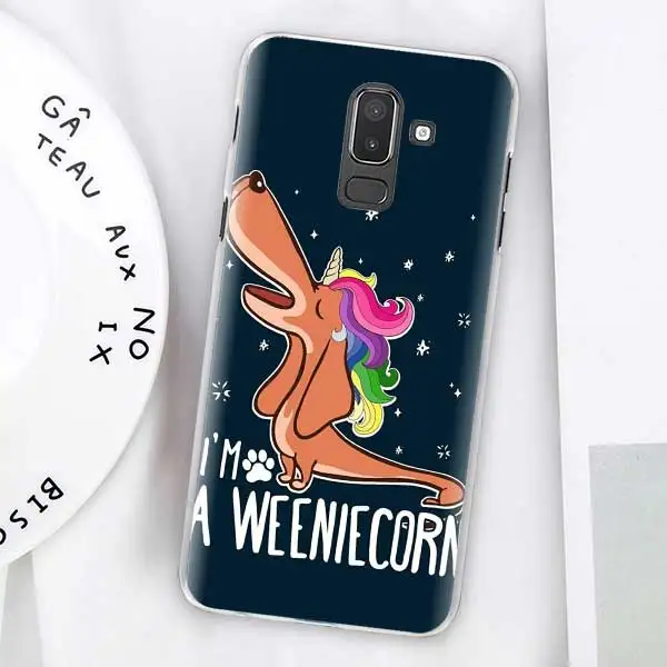 08 Dachshund Doxie Цветок Собака Щенок Чехлы для samsung Galaxy J4 Plus J6 Plus J8 J3 J5 J7 J5 Prime жесткий чехол - Цвет: 08