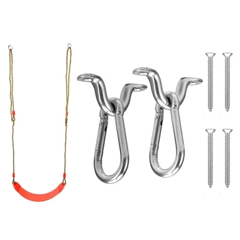 

Hammock Hanging Kit Heavy Duty Stainless Steel Hammock Accessories with Adjustable Indoor Outdoor Swing Seat Red