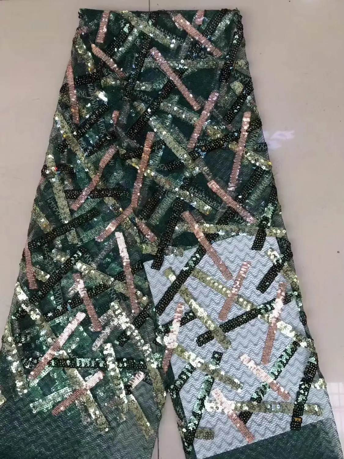 

French lace fabric 5yds/pce mix color sequins embroidery mesh fabrics women gorgeous exclusive lagos party asoebi dress 2020