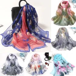 2022 Spring and Autumn Fashion Mother Simulation Silk Scarf Travel Travel Versatile Lightweight Shawl Sunblock Beach Towel