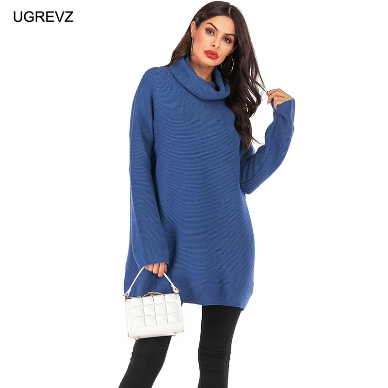 

Fashion Autumn Winter Women Knitted Sweater Oversized Turtleneck Solid Casual Jumper Sexy Ladies Thick Pullover Feminino 2019