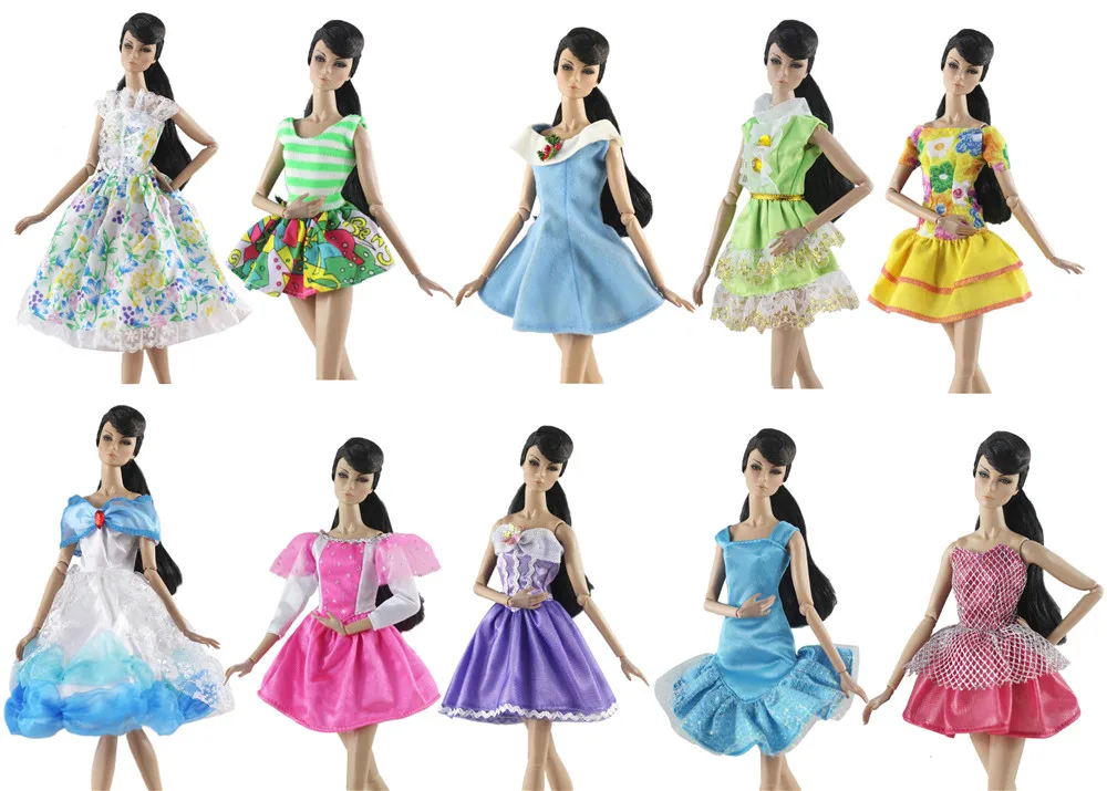 Лот 10 комплектов кукольная одежда много на выбор 1:6 шкала платье наряд для 11,5 дюйма 30 см кукольная одежда подарки для девочек кукольные аксессуары