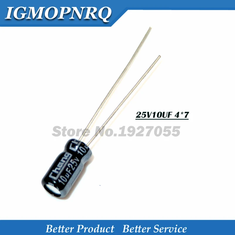 50PCS 25V10UF 4*7mm 10UF 25V 4x7 25v10 Aluminum electrolytic capacitor new | Электронные компоненты и