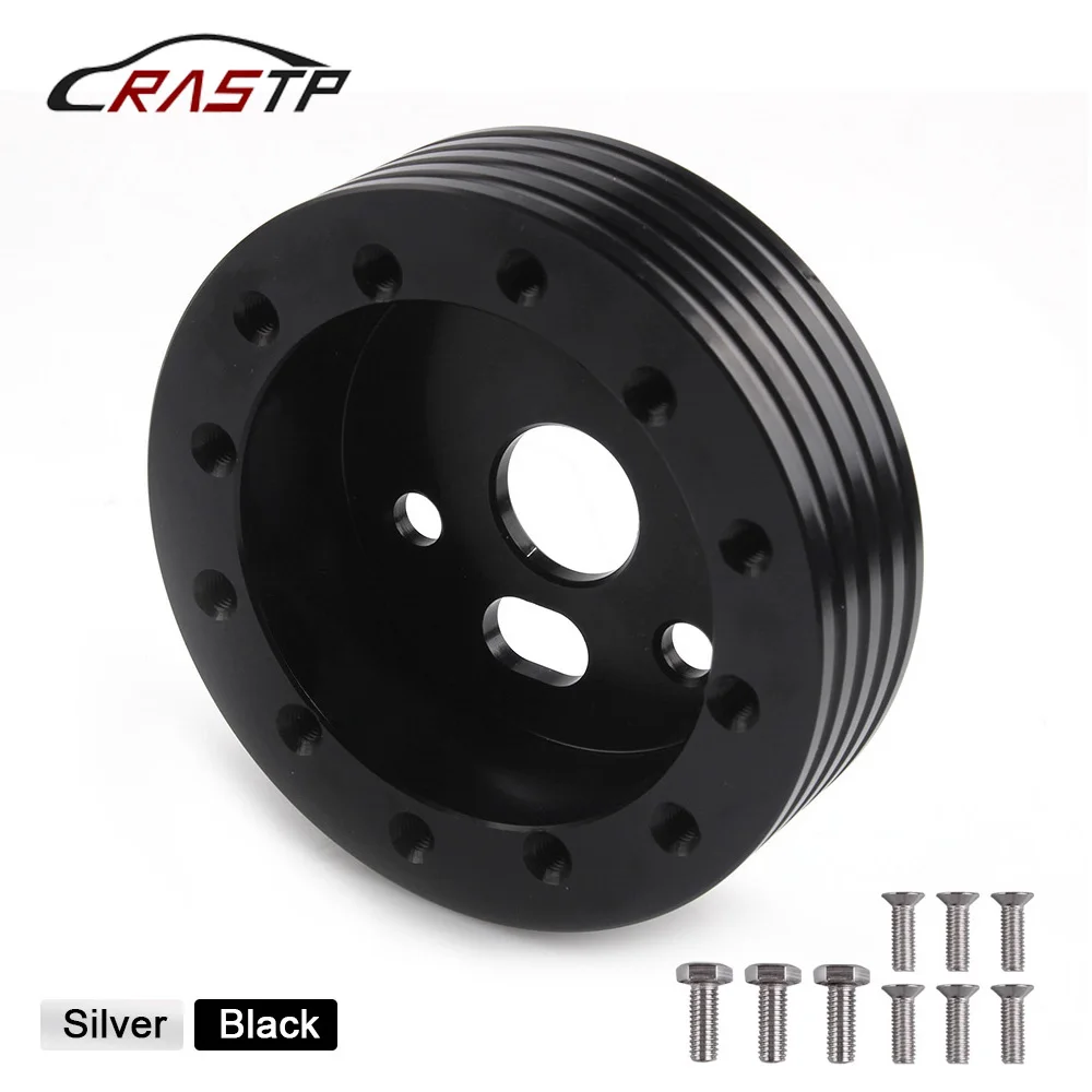 

1" Black Silver Hub for 6 Hole Steering Wheel for Grant APC 3 Hole Adapter Boss Kit Car Spacer Steering Wheel Padding RS-STW024