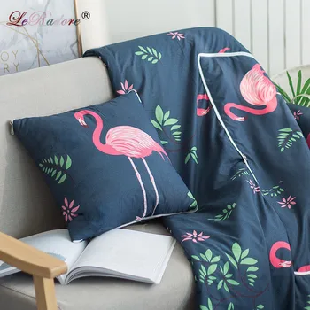 

LeRadoreSpandex Pillow Blankets Flamingo Pinapple Pattern Weighted Blanket 2 In 1 Travel Pillow Blankets Blanket Made of Pillows