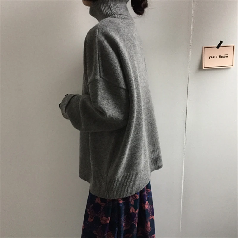 BGTEEVER Винтаж утепленные Для женщин свитер зимние свободные трикотажные джемперы Femme Повседневное однотонные женские трикотажные пуловеры вязаные топы для детей