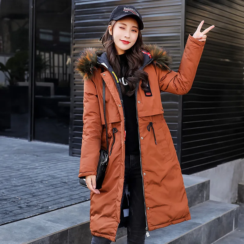 

2018 Winter New Style Cotton-padded Clothes Korean-style Mid-length Reversible down Jacket Cotton-padded Clothes Women's Large F