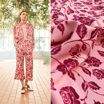 

178gsm new autumn and winter women's jacket suits handmade diy twill printed fabric haute couture brand fabric