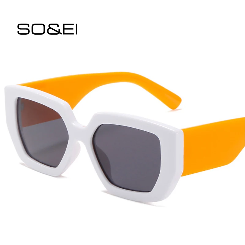 SO&EI Retro Oversized Cat Eye Women Sunglasses Fashion Brand