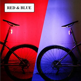 redblue GOMGIRONA, водонепроницаемый задний велосипедный светильник, 120 люменов, перезаряжаемая лампа, Comet, светодиодный задний светильник Предупреждение о безопасности, велосипедный светильник - Цвет: redblue