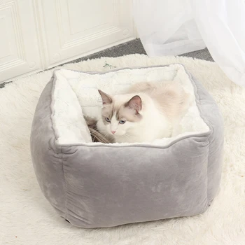 

Thick Dog Bed House Soft Square Dog House Winter Pet Cushion Mats for Small Dogs Cats Pet Bed Warm Puppy Kennel Pet Supplies