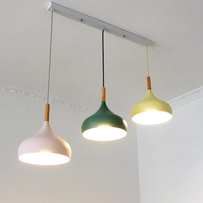 luminaria led pendente nordica com luzes lampada 04