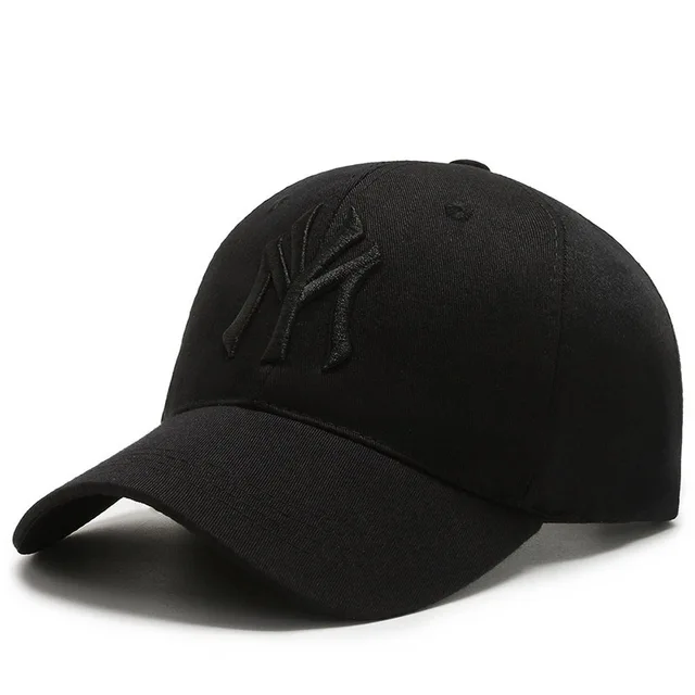 Unisex Fashion Cotton Baseball Caps Snapback hip hop Hat For Men Women Sun NY LA Hat Bone Gorras Embroidery Spring Cap Wholesale My-black