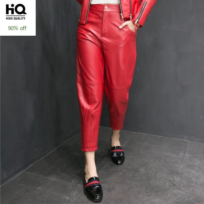 Europese Nieuwe Schapenvacht Lederen Broek Vrouwelijke Casual Grijs Zwart Heldere Potlood Broek Vrouwen Gesp Rits Broek Slanke Vrouw Broek Europese Nieuwe Schapenvacht Lederen Broek Vrouwelijke Casual Grijs Zwart Heldere Potlood Broek Vrouwen Gesp Rits Broek Slanke Vrouw Broek