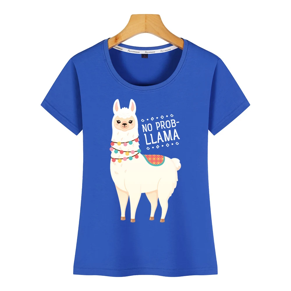 Топы Футболка женская без prob llama хип хоп винтажная Женская футболка на