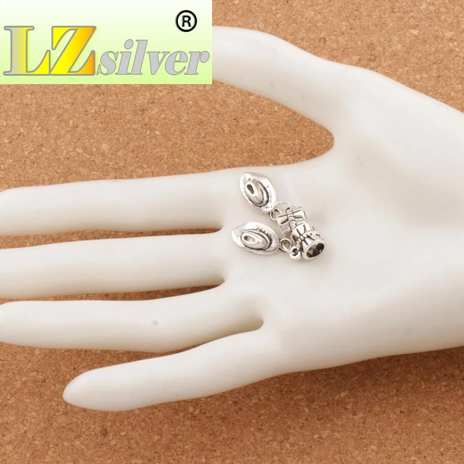 Cowboy Hat Charm Beads 27.7x8.2mm 100pcs Zinc Alloy Dangle Fit European Bracelets Jewelry DIY B409
