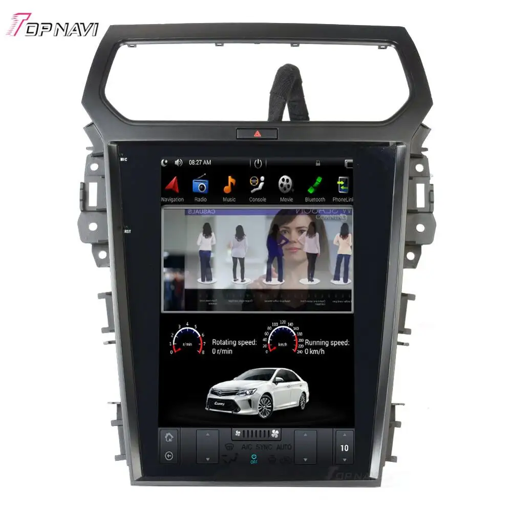 Автомагнитола ips экран Tesla стиль Android 7,1 gps навигация для Ford Explorer 2013-Авторадио 4 ядра автомобильный мультимедийный плеер 32G
