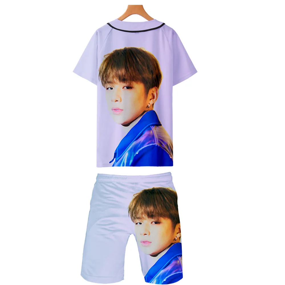 Модные 3D WANNA ONE Kang danel Kpop корейские аксессуары комплект из двух предметов футболка для бейсбола и шорты модные летние мужские комплекты классные
