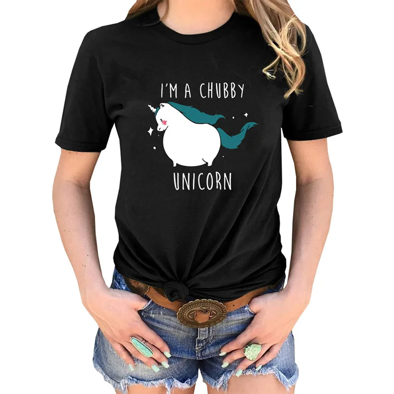 Harajuku Women Tshirt Unicorn Letter Printed T-shirts Female Short Sleeve O-neck Tees camiseta de las mujeres