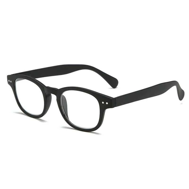 Matte Black RBENN заклепки очки для чтения унисекс с круглым пресбиопические очки с диоптриями 0,5 0,75 1,25 1,75 2,25 2,75 3,25 3,75 4,5 5,0 6,0 - Цвет оправы: Matte Black