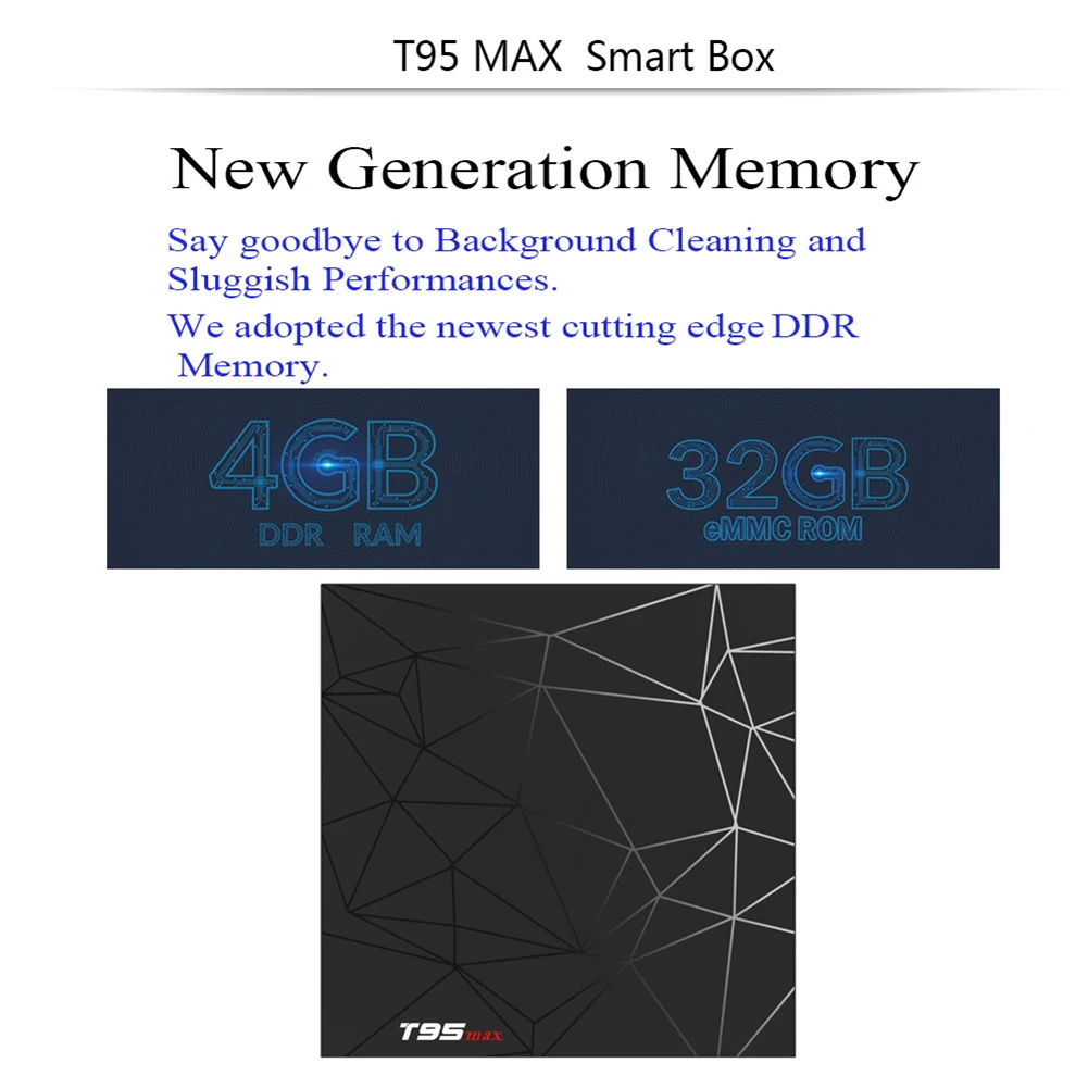 Smart TV Box Android 9.0 and 2.4G 5G Wifi Bluetooth 4K Set Box Home Video Device Prevents Crashes Due to Lack of Memory