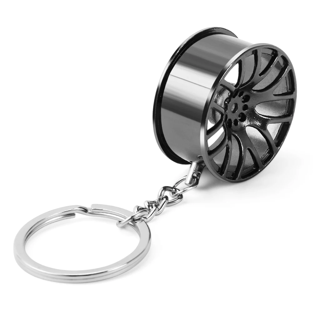 Creative Wheel Hub Rim Model Man's Keychain Car Key Chain Ring 