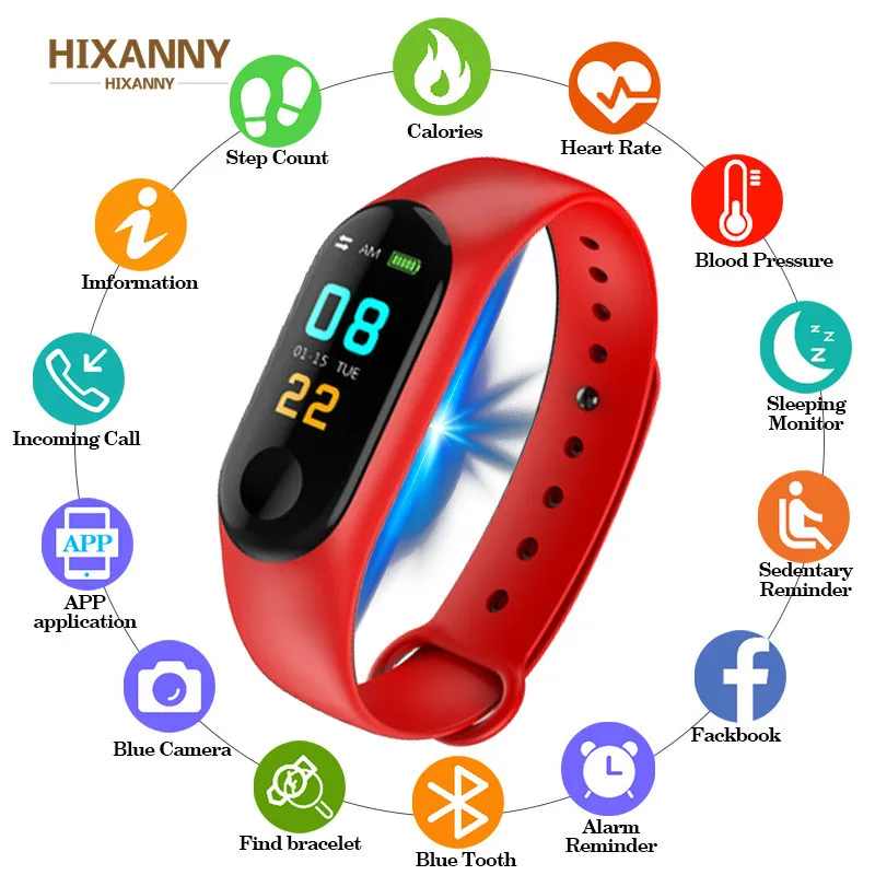 

2019 Men Women Smart Watch Sport Fitness Tracker Smart Bracelet Blood Pressure Heart Rate Monitor Smart Band Wrist Band Men