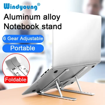 

Laptop Stand Portable 6 Heights Adjustable Aluminum Desktop Ventilated Cooling Holder Foldable Ultra for MacBook Notebook Tablet