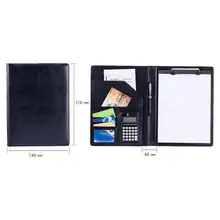 1 шт. папка для файлов из искусственной кожи с мини-калькулятором бизнес-офисная папка для документов органайзер канцелярские товары бизнес-товары