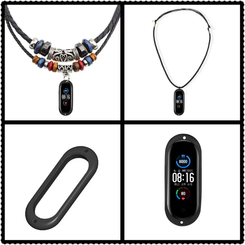 Для Xiao mi Band 5 браслет Модный DIY Силиконовое вязаное ожерелье с резиновая подвеска