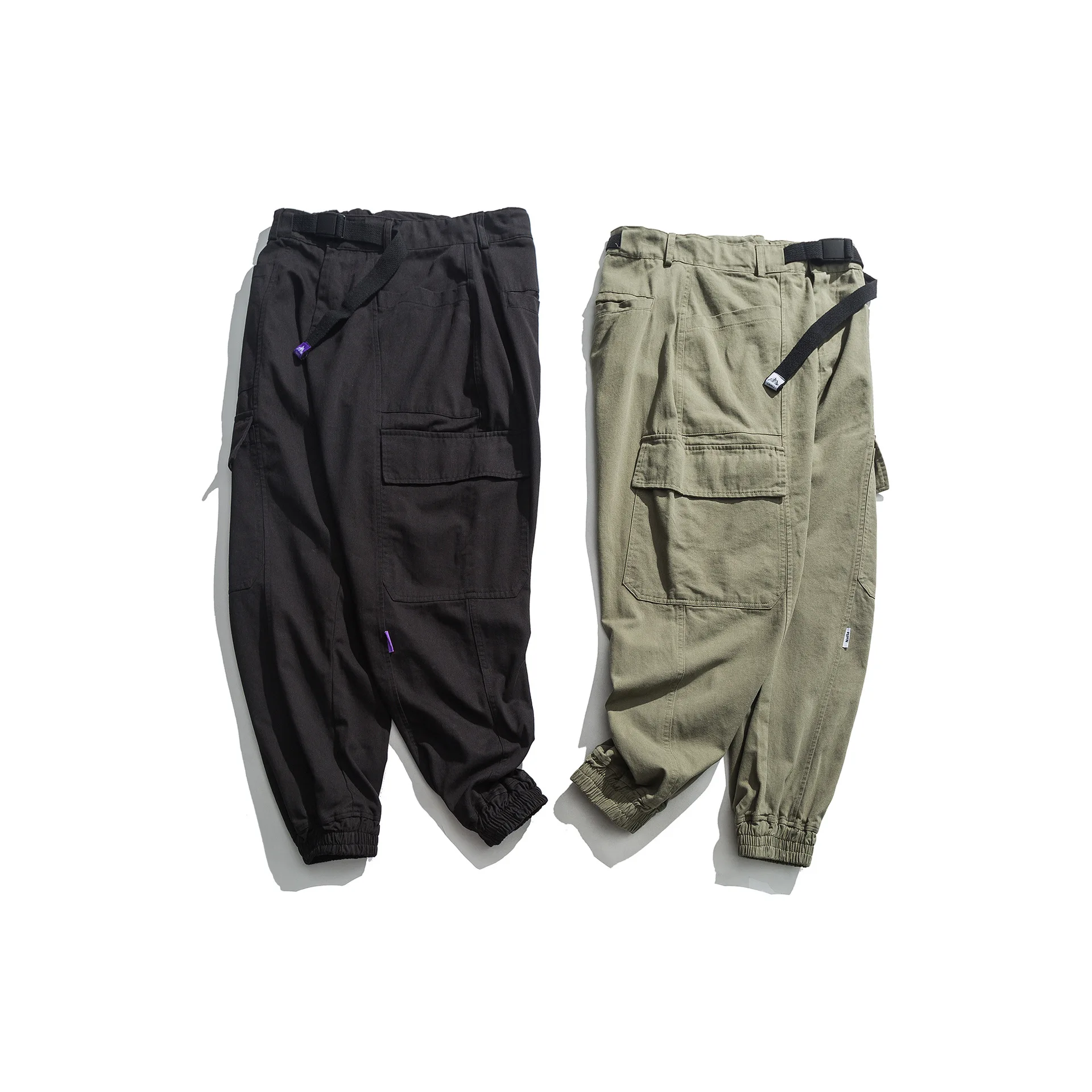 

City Where the Product 2019 Autumn New Style Multi-pockets Men Lace-up Ankle Banded Pants Casual Pants Men's Trend