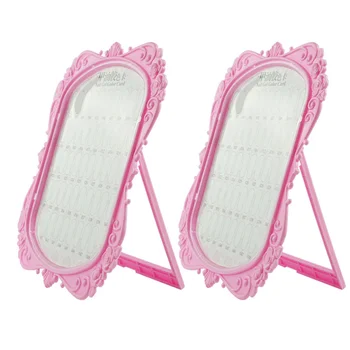 

2PCS Double Sided Manicure Display Card Manicure Color Display Shelf Convenient Nail Color Showing Rack (Pink)