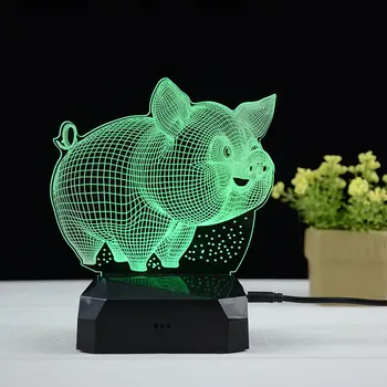 

Remote Control Led Cute Little Pig Night Light 7 Colors and Timing Function Pig Smart Charging Base Charging
