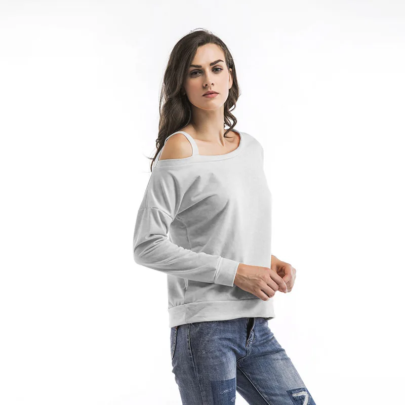 

Skew Collar Fashion Women Tops Solid Color long sleeve Female T-shirts Spring Sexy Tops for women Fall 2020 clothing