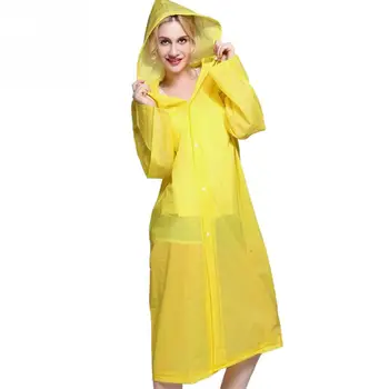 

Yellow Transparent Long Waterproof Raincoat Hooded Raincoat Women Windbreaker Girls Poncho Rain Coat for Adult Gear 6Y411